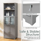 Tangkula Tall Bathroom Storage Cabinet, Freestanding Floor Cabinet
