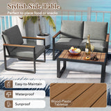 Tangkula 4/8 Piece Patio Aluminum Furniture Set(Gray)