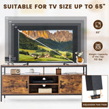 Tangkula TV Stand for TVs up to 65"- 58"TV Console Table w/Side Cabinets & Adjustable Shelf