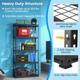 Tangkula 5-Tier Garage Storage Shelves, Heavy Duty Metal Storage Shelving Unit, 35.5" x 12" x 72"
