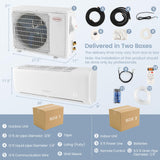 12,000 BTU Mini Split Air Conditioner, with Heat Pump, 21 SEER2 Inverter, Energy Star, 24H Timer, Auto Clean