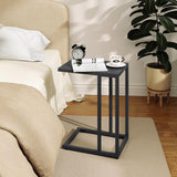 Tangkula C-Shaped End Table with Metal Frame for Living Room Bedroom Office