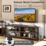 Tangkula Corner TV Stand for TVs up to 65”, TV Console Table w/AC Outlets, USB A Ports, USB C Port