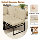 Tangkula 6 Piece Metal Conversation Set w/Cushions & Bungee Rope Seat