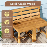 Tangkula 3-in-1 Outdoor Acacia Wood Loveseat Bench Furniture