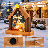 Tangkula 4 FT Christmas Inflatable Nativity Scene with Built-in LED Lights