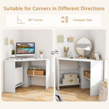 Tangkula Corner Desk, 90 Degrees Triangle Corner Computer Desk for Small Space