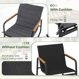 Tangkula 3 Piece Outdoor Rocking Bistro Set Metal Frame & Soft Cushions