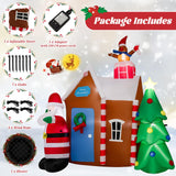 Tangkula 7 FT Christmas Inflatables Ginger House with Santa Claus & Christmas Tree