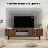 Tangkula Mid Century Modern Large TV Stand for TVs up to 80”