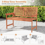 Tangkula 2 Person Heavy Duty Patio Loveseat Chair with Slatted Backrest and Seat