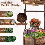 Tangkula Outdoor Wishing Well Planter for Garden