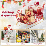 Tangkula Metal Christmas Santa Sleigh Basket