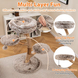 Tangkula Solid Wood Cat Tree with Scratching Posts