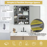 Tangkula Bathroom Medicine Cabinet with Mirror with Mirror, Wall Mounted Bathroom Storage Cabinet
