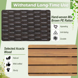 Tangkula 45 Gallon Outdoor Storage Bench, Mix Brown Rattan Storage Container with Zippered Liner