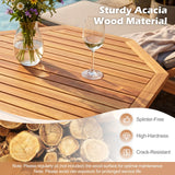 Tangkula 37.5" Acacia Wood Octagonal Folding Patio Table with Slatted Tabletop (1/2)