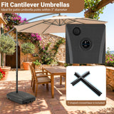 Tangkula 220 Lbs Cantilever Umbrella Base with 2 Wheels