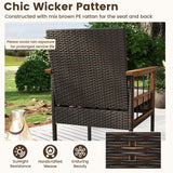 Tangkula 4 Pieces Wicker Patio Conversation Furniture Set