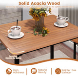 Tangkula 3 Pieces Acacia Wood Patio Bar Set
