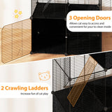 Tangkula 3-Tier Large Cat Enclosure with 2 Ladders