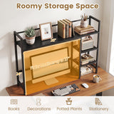 Tangkula 4-Tier Desktop Bookshelf 38.5" Dorm Desk Hutch