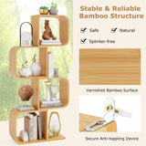 Tangkula Bamboo Geometric Bookshelf
