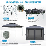 Tangkula 11x11 FT Pop Up Gazebo UPF50+ Sunshade Shelter with Carrying Bag