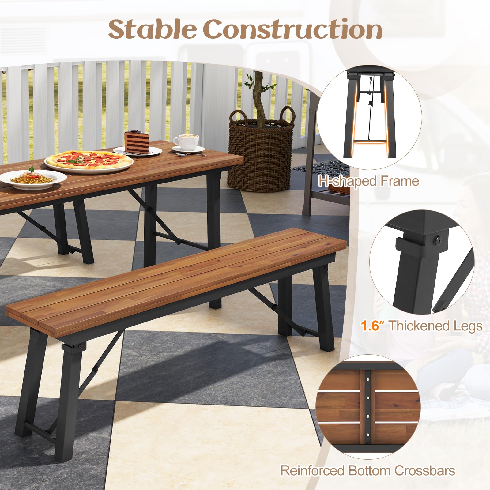 Tangkula Outdoor Furniture Tangkula 2-Pack Acacia Wood Folding