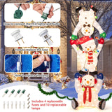 Tangkula 5.6 FT Lighted Christmas Stacked Snowmen Decoration