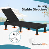 Tangkula Patio Lounge Chair with Cushion, Rattan Textured Chaise Lounger for Poolside, Backyard, Porch