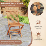 Tangkula Outdoor Folding Chairs with High Back and Slatted Seat