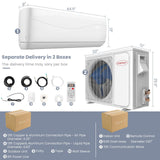 23000BTU Mini Split Air Conditioner& Heater,18.5 SEER2 208-230V Wall-Mounted Ductless AC Unit Cools Rooms up to 1500 Sq. Ft