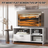 Tangkula White TV Stand for TVs up to 50”