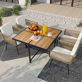 Tangkula 43.5" Square Indoor Outdoor Dining Table