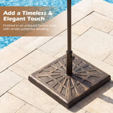 Tangkula 42 LBS Weighted Square Patio Umbrella Base for 1.5"-1.9" Poles
