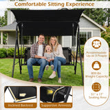Tangkula 3 Person Porch Swing with Adjustable Canopy