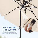 Tangkula 10 FT Solar Patio Umbrella with Base Included