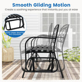 Tangkula 2 Person Outdoor Glider Bench with Metal Frame