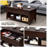 Wood Lift Top Coffee Table, Modern Coffee Table - Tangkula