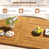 Tangkula 63" Acacia Wood Dining Table for 6 People