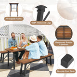 Tangkula Outdoor Dining Table for 4-6, No Assembly Foldable 59 Inches Narrow Patio Dining Table