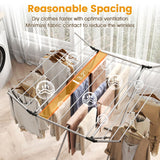 Tangkula Folding Aluminum Clothes Drying Rack with 2 Side Wings