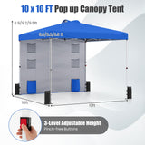 Tangkula 10x10 Ft Pop Up Canopy with Sidewall UPF50+ Commercial Canopy