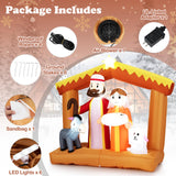 Tangkula 6 FT Christmas Inflatables Nativity Scene Outdoor Decoration