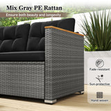 Tangkula 3 Seat Patio Couch Sofa with Thick Cushion for Porch