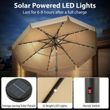 Tangkula 3 Tiers Scalloped Outdoor Table Market Umbrella with 32 LED Lights