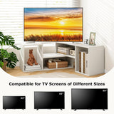 Tangkula 2 Pieces L-Shaped TV Stand