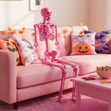 Tangkula Halloween Pink Skeleton Decoration for Home