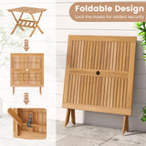 Tangkula 36" Patio Dining Table Folding Acacia Wood